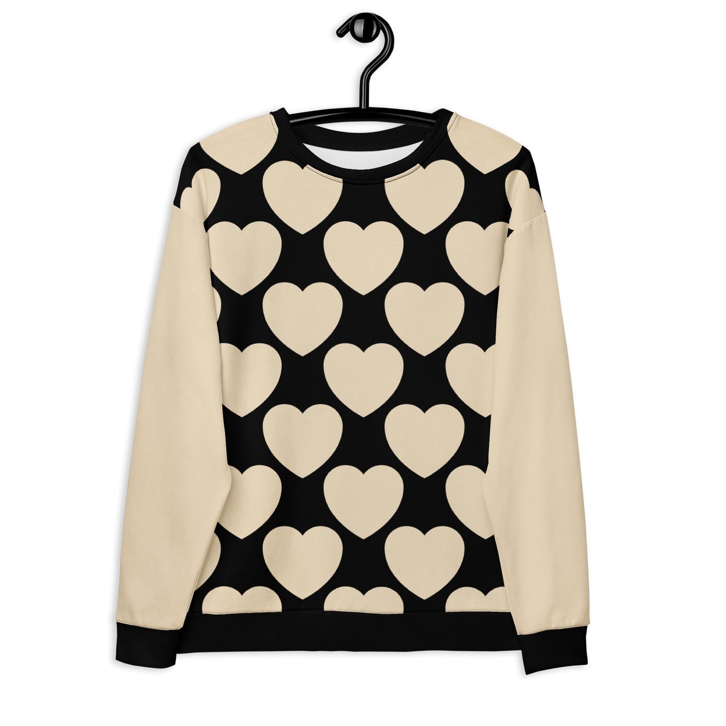 Sweatshirt - ELLIE LOVE black - Bold heart print 3XL