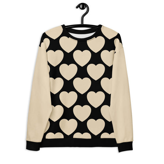 Sweatshirt - ELLIE LOVE black - Bold heart print 3XL