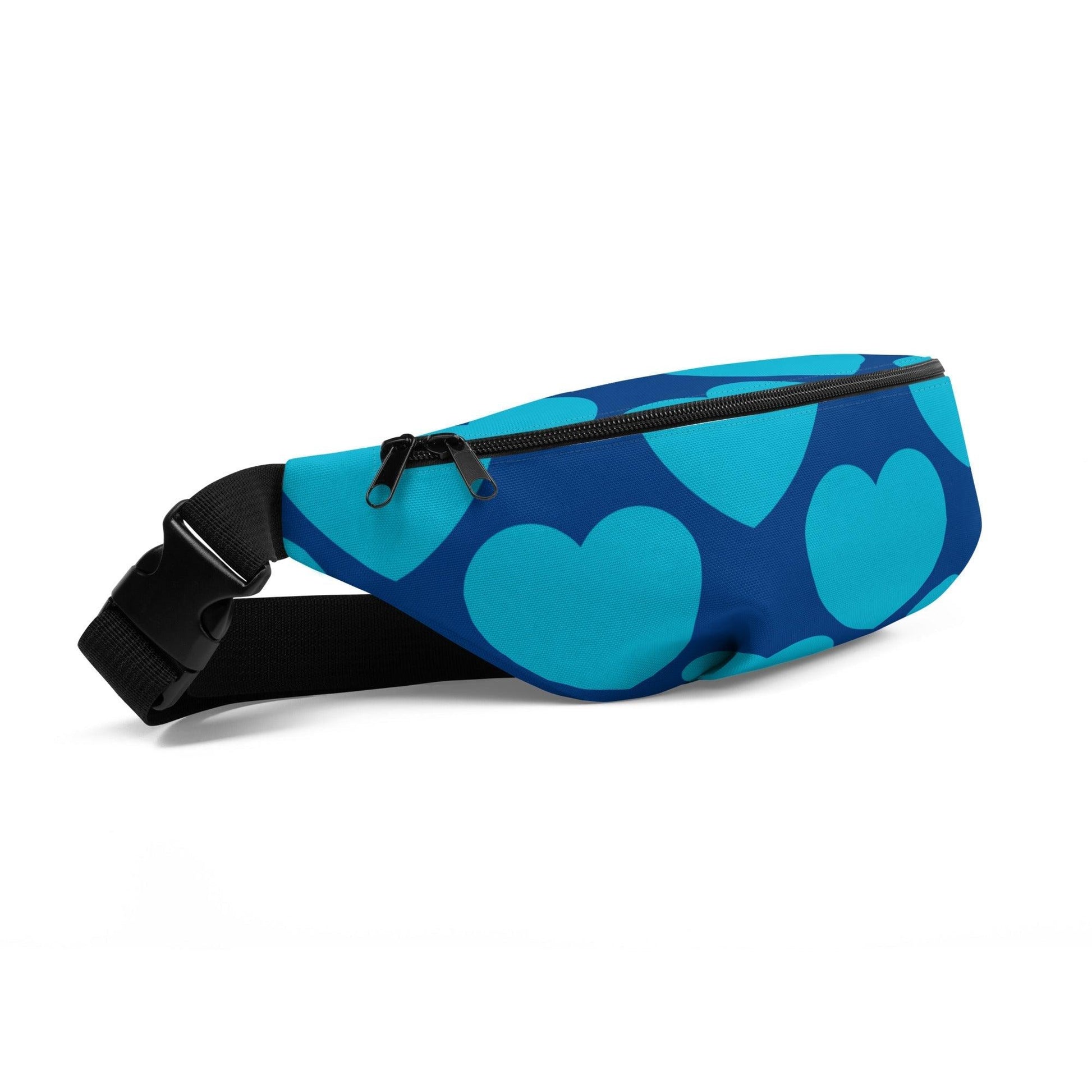 Fanny pack - ELLIE LOVE blue - Bold heart print