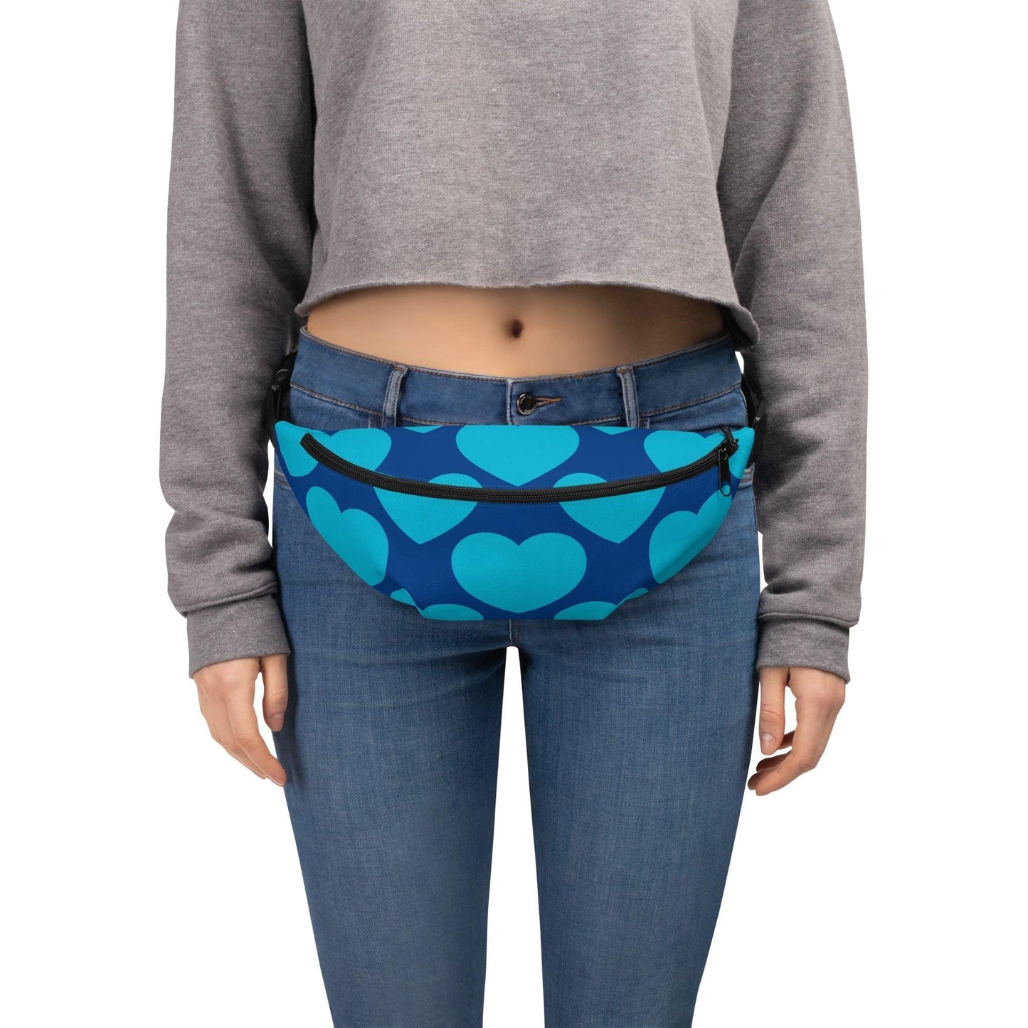 Fanny pack - ELLIE LOVE blue - Bold heart print