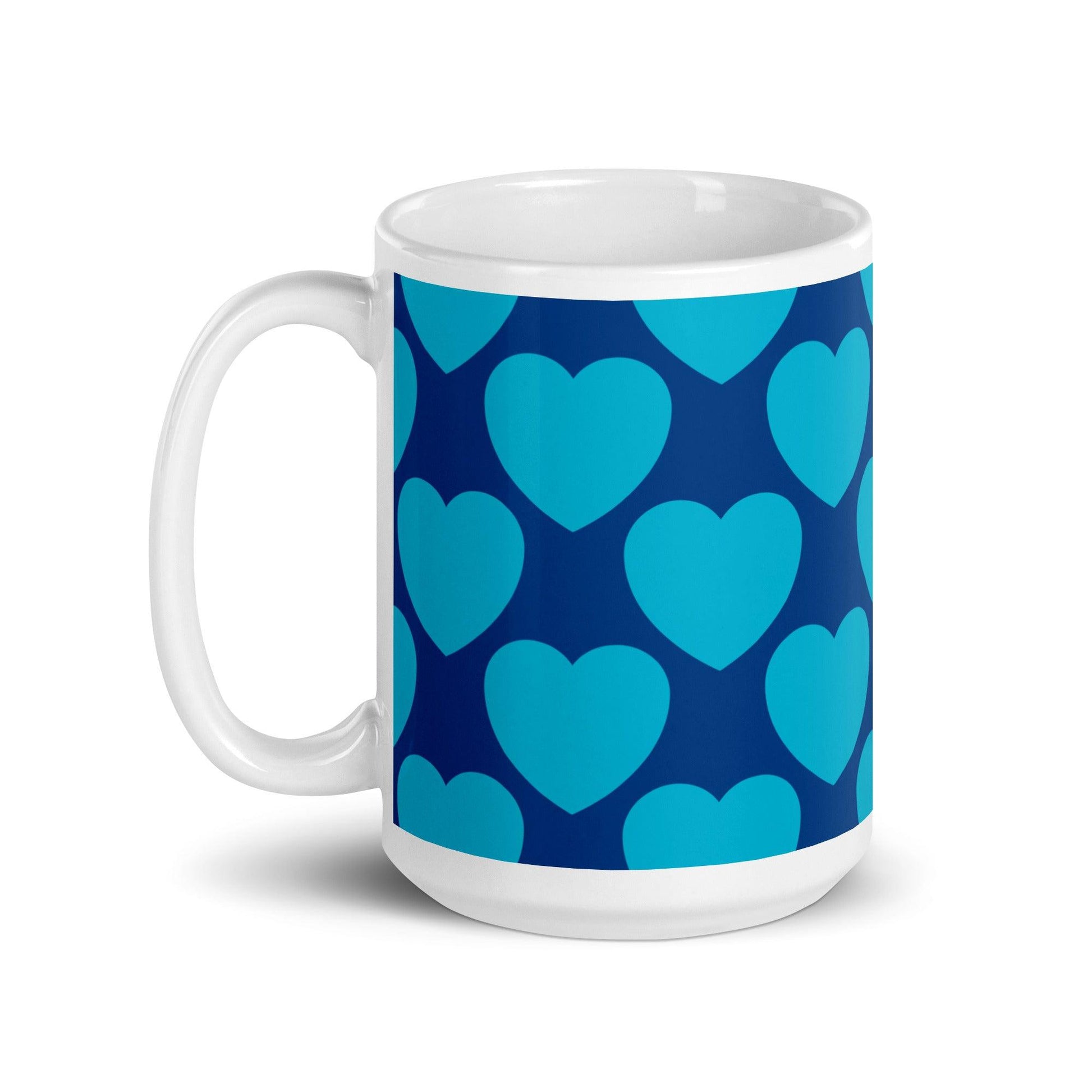 Mug - ELLIE LOVE blue - Bold heart print