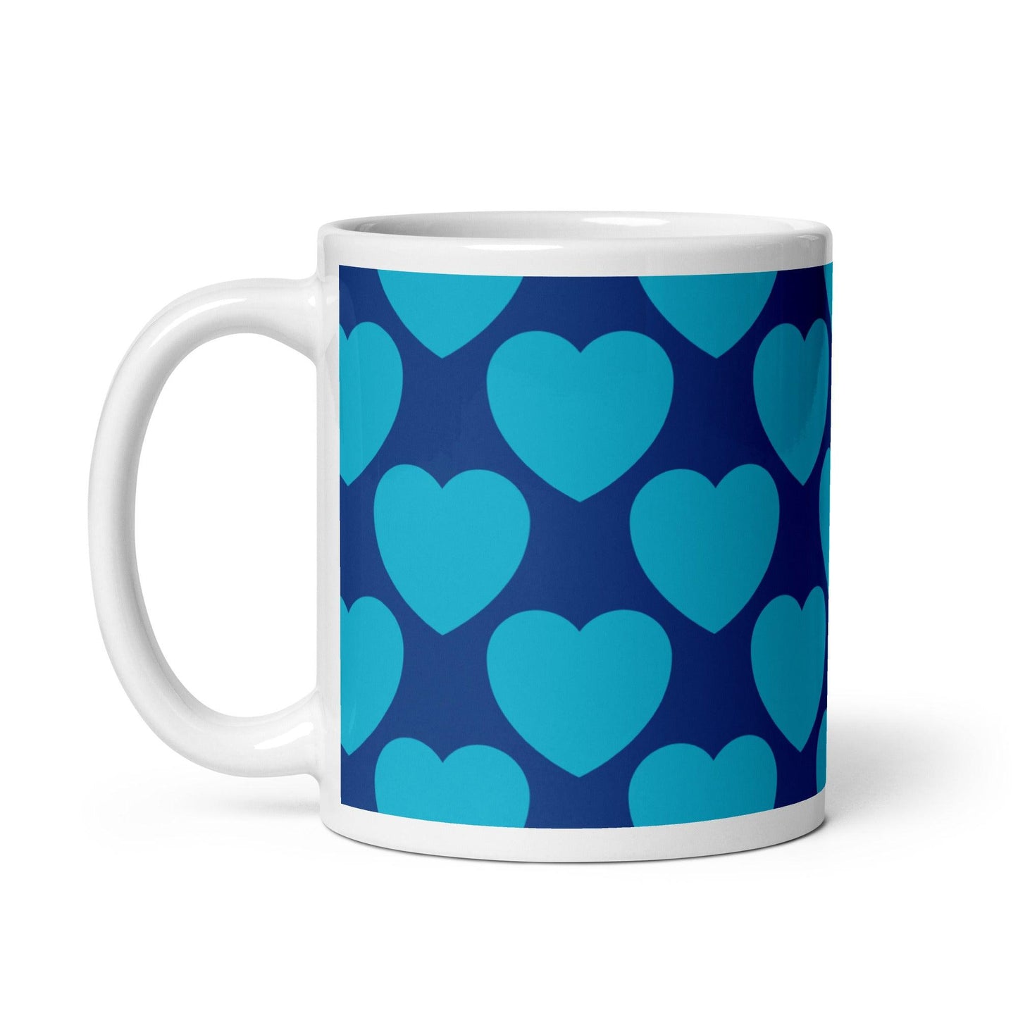 Mug - ELLIE LOVE blue - Bold heart print