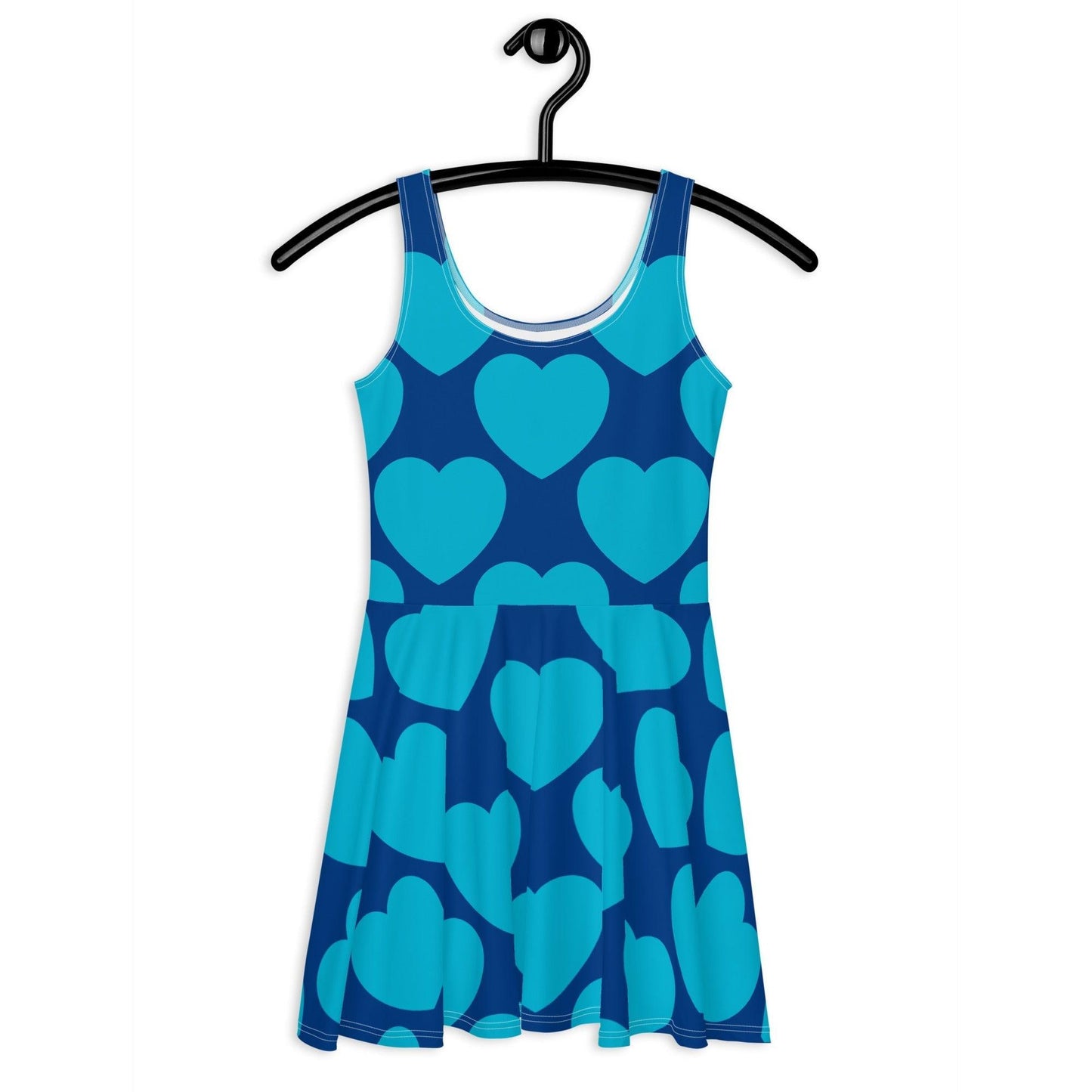 Skater dress - ELLIE LOVE blue - Bold heart print 3XL