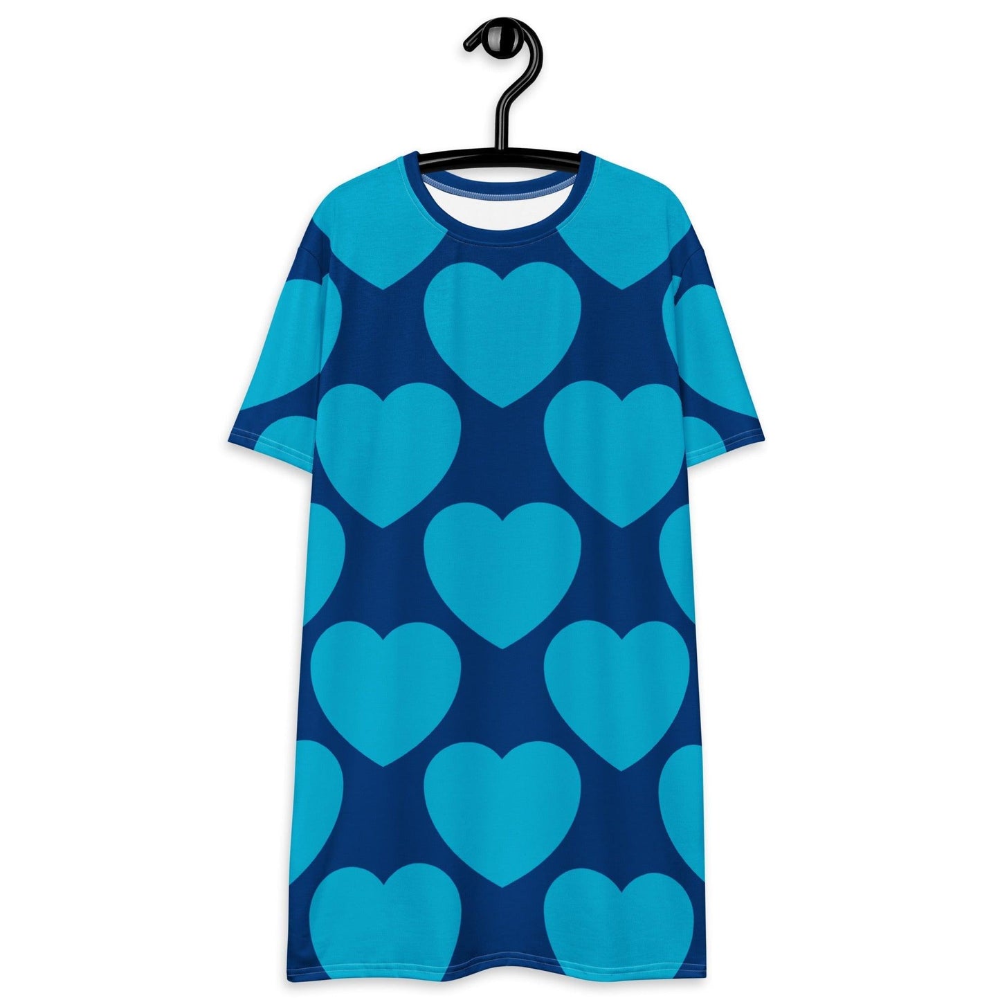 T-shirt dress - ELLIE LOVE blue - Bold heart print 6XL