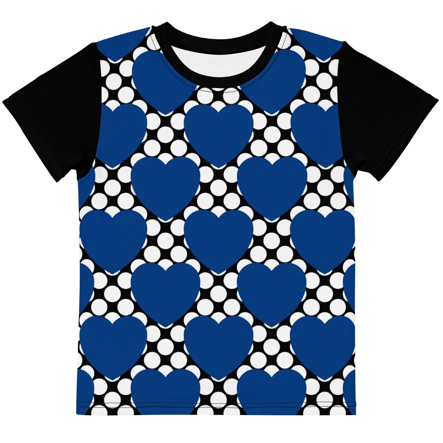 Kids' T-Shirt - ELLIE LOVE DOT blue black - Bold Heart Print