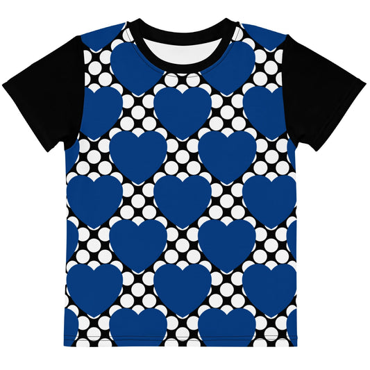 Kids' T-Shirt - ELLIE LOVE DOT blue black - Bold Heart Print