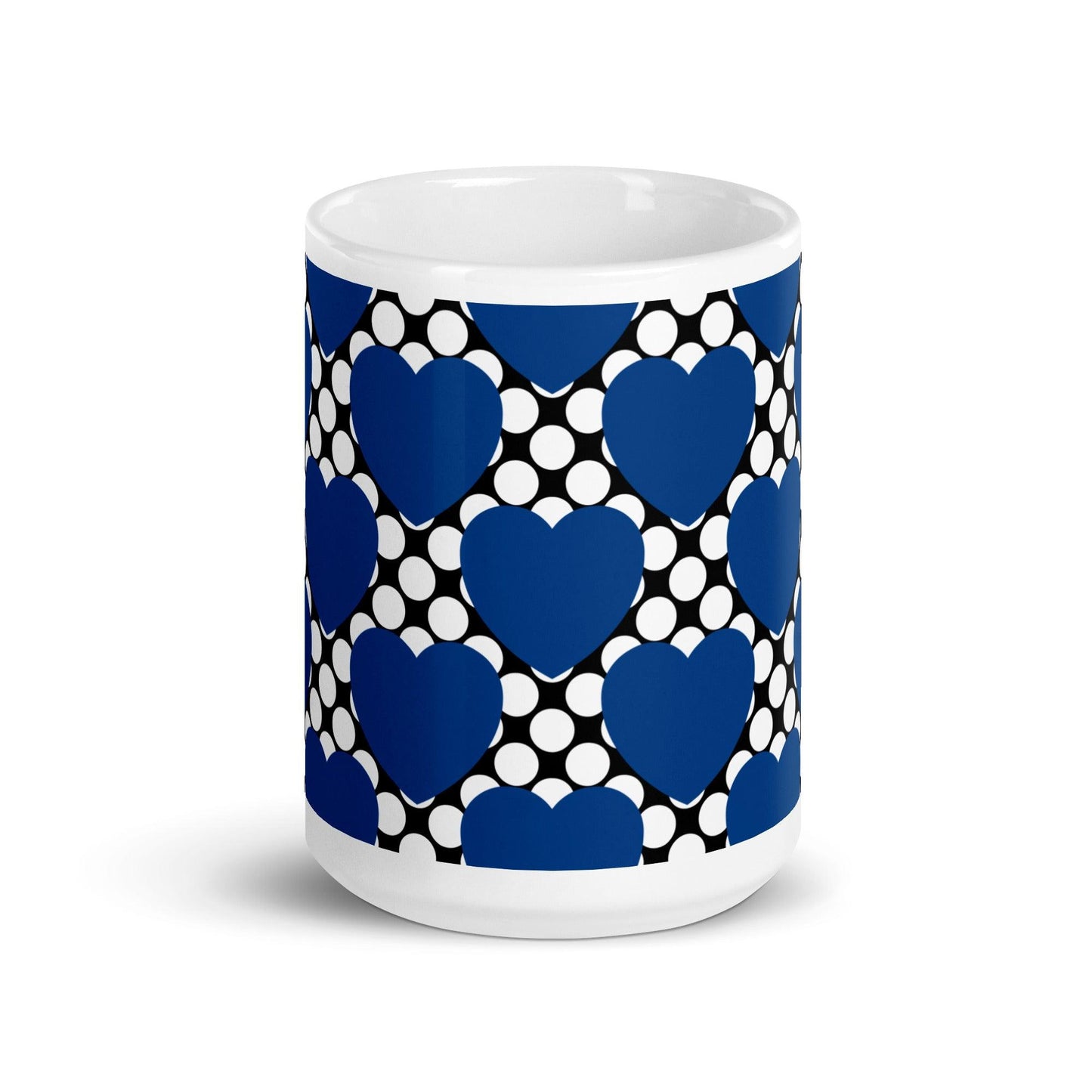 Mug - ELLIE LOVE DOT blue black - Bold heart print