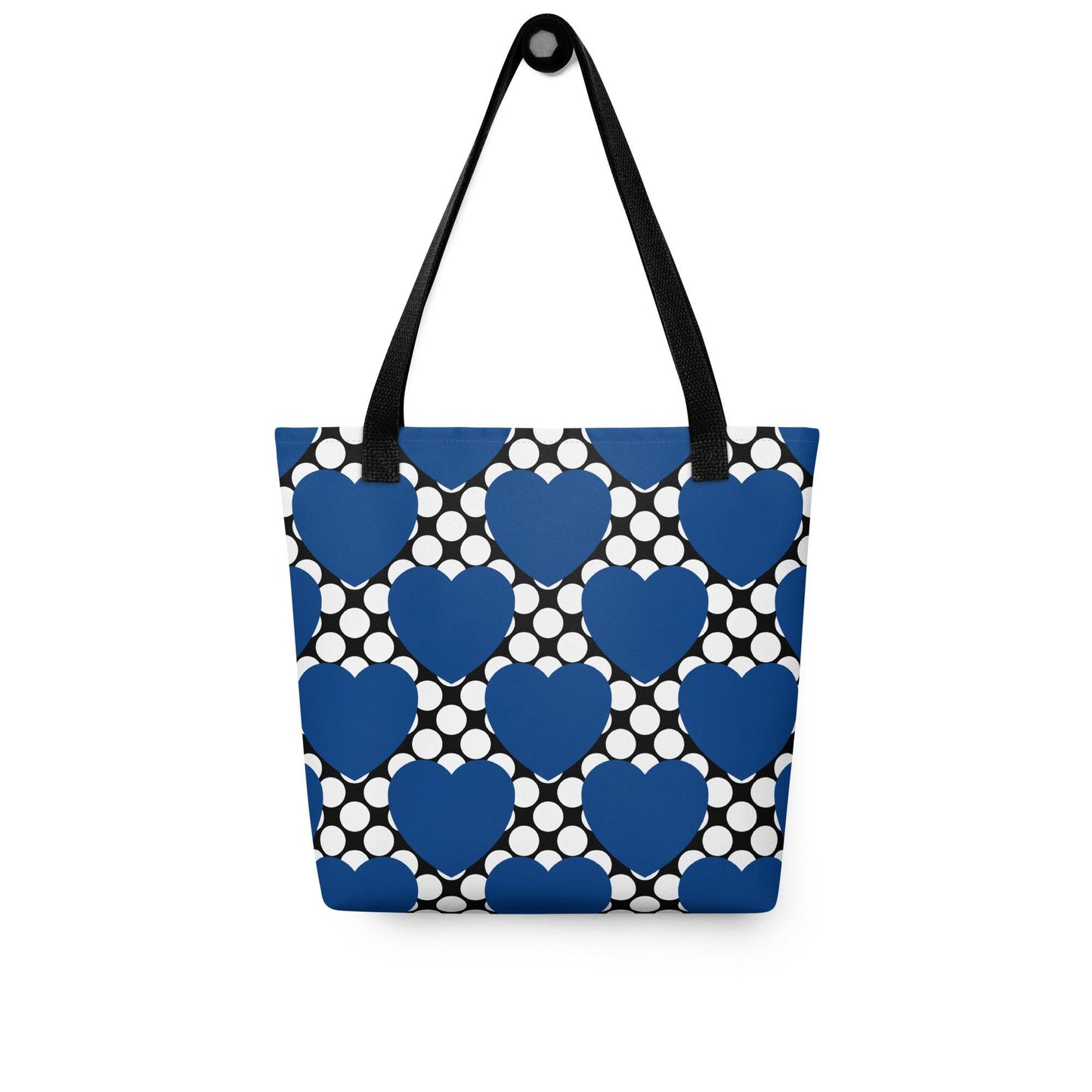 Tote bag - ELLIE LOVE DOT blue black - Bold heart print Default Title