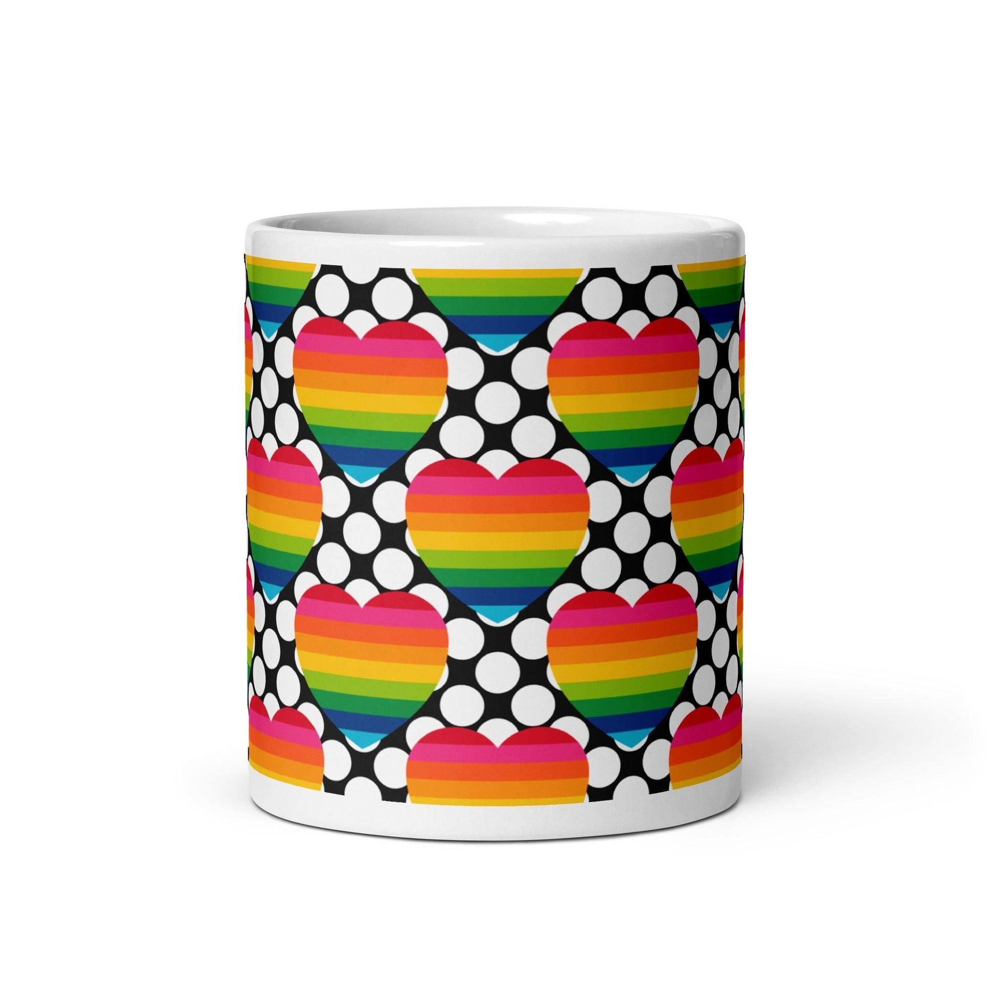 Mug - ELLIE LOVE DOT rainbow - Bold heart print