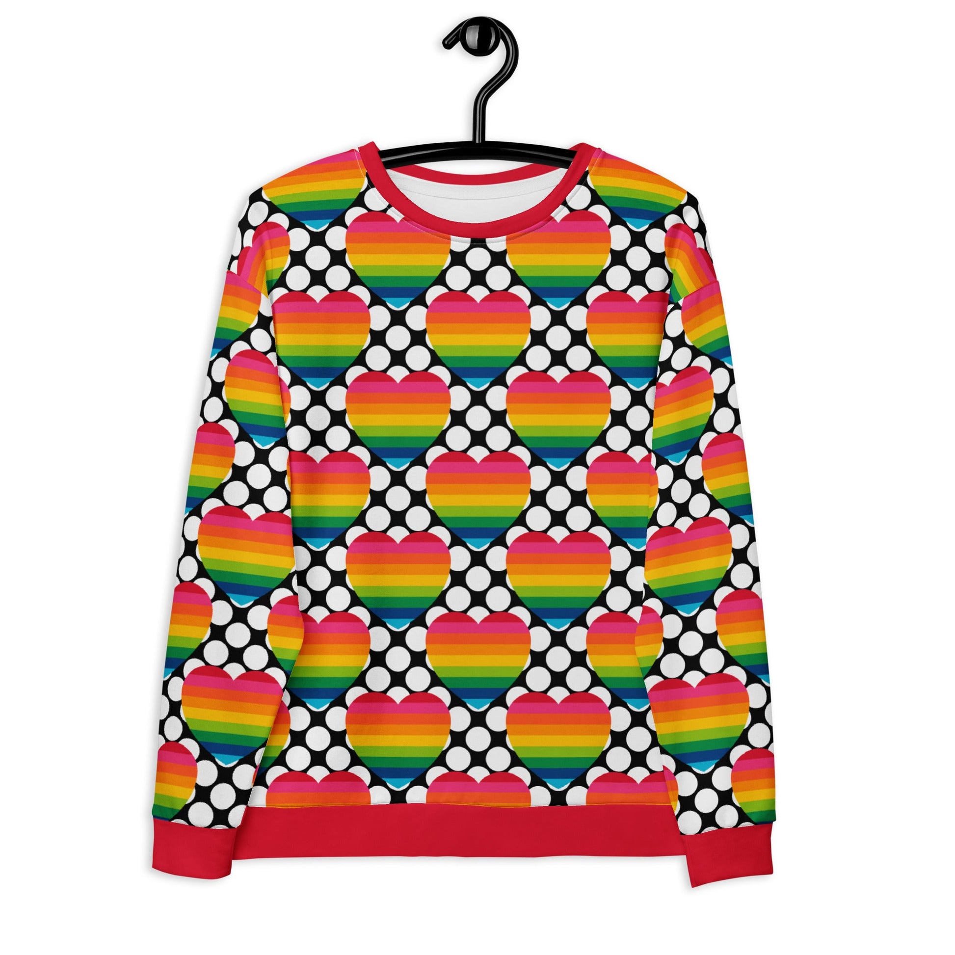 Sweatshirt - ELLIE LOVE DOT rainbow - Bold heart print 6XL