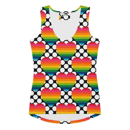 Tank Top - ELLIE LOVE DOT rainbow - Bold Heart Print