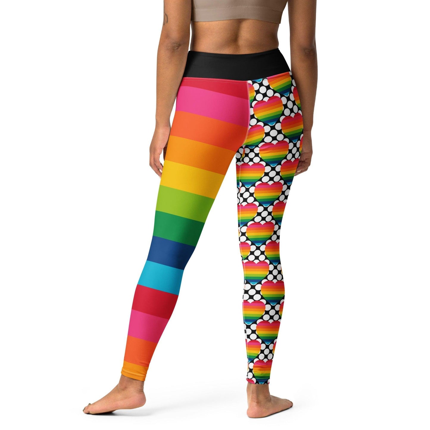 Yoga leggings - ELLIE LOVE DOT rainbow - Bold heart print