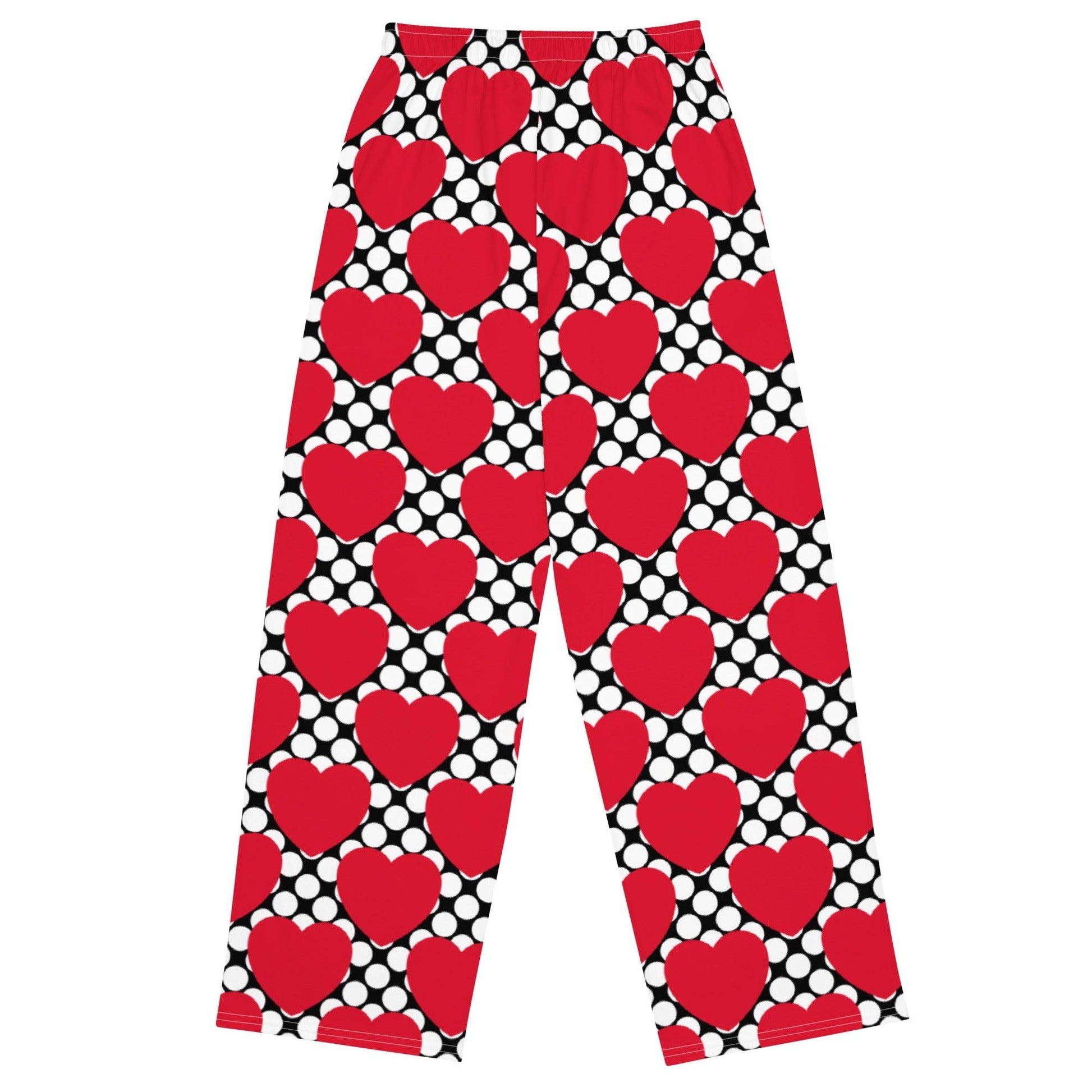 Pants - ELLIE LOVE DOT red black - Bold Heart Print