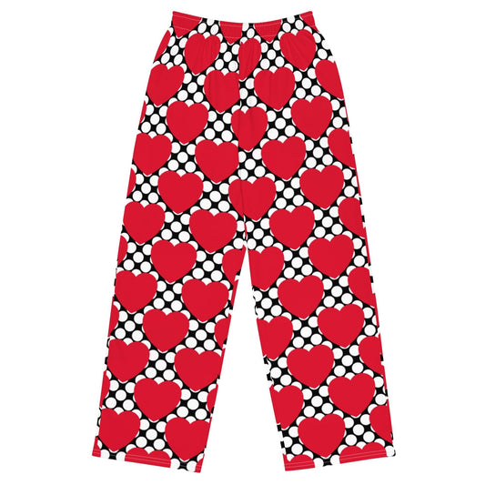 Pants - ELLIE LOVE DOT red black - Bold Heart Print