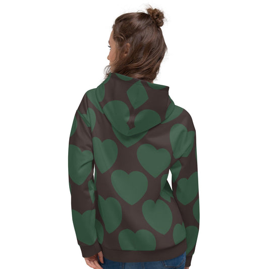 Hoodie - ELLIE LOVE forest - Bold heart print