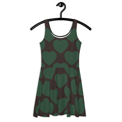 Skater dress - ELLIE LOVE forest - Bold heart print 3XL