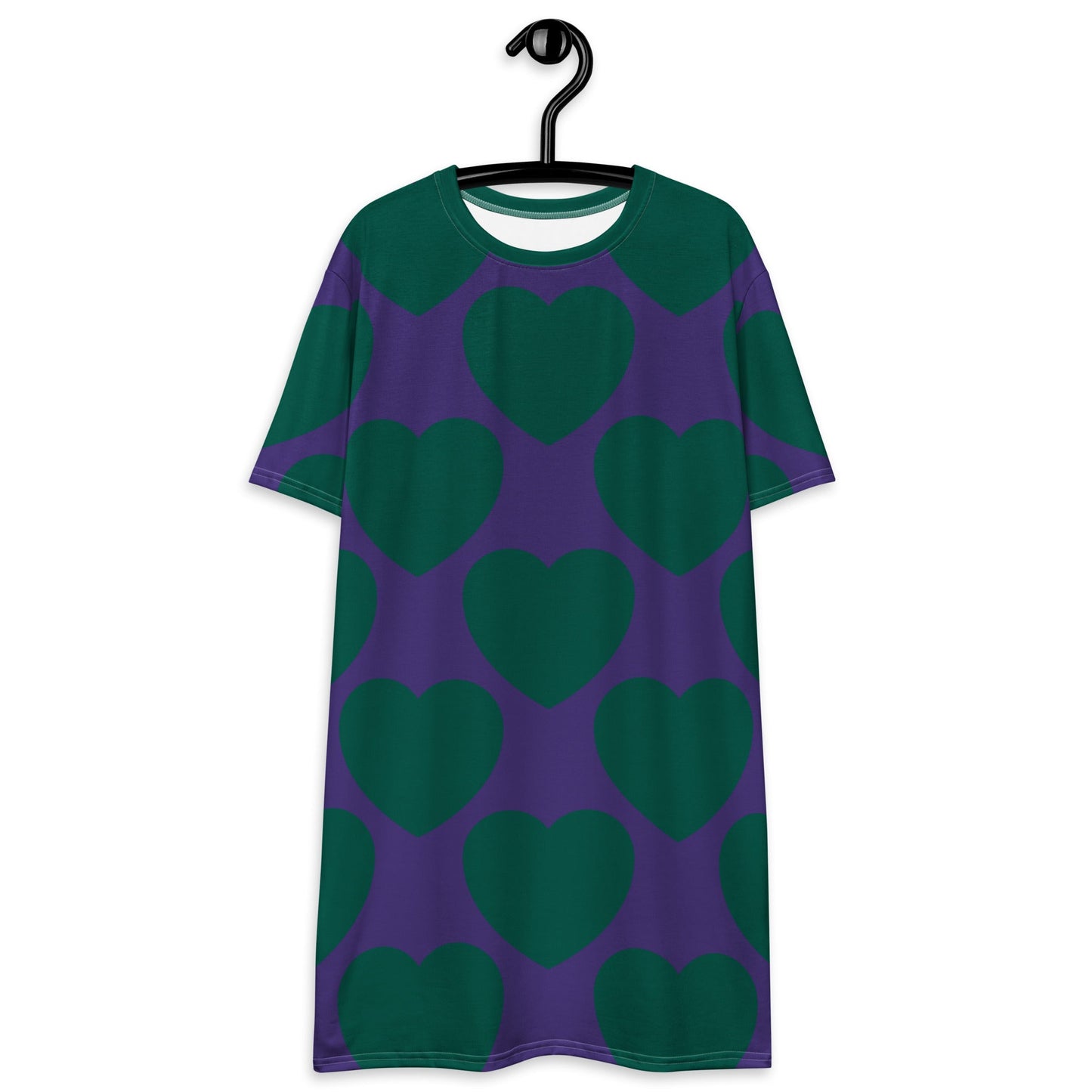 T-shirt dress - ELLIE LOVE green purple - Bold heart print 6XL