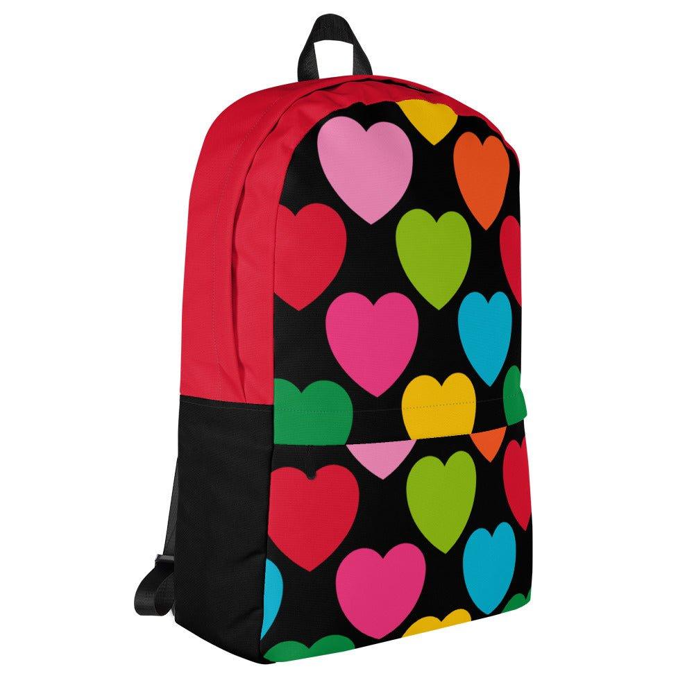 Backpack - ELLIE LOVE mix black - Bold heart print