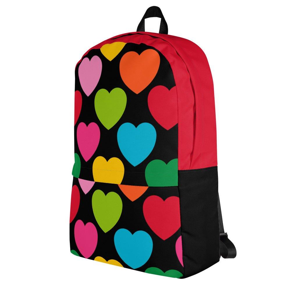 Backpack - ELLIE LOVE mix black - Bold heart print
