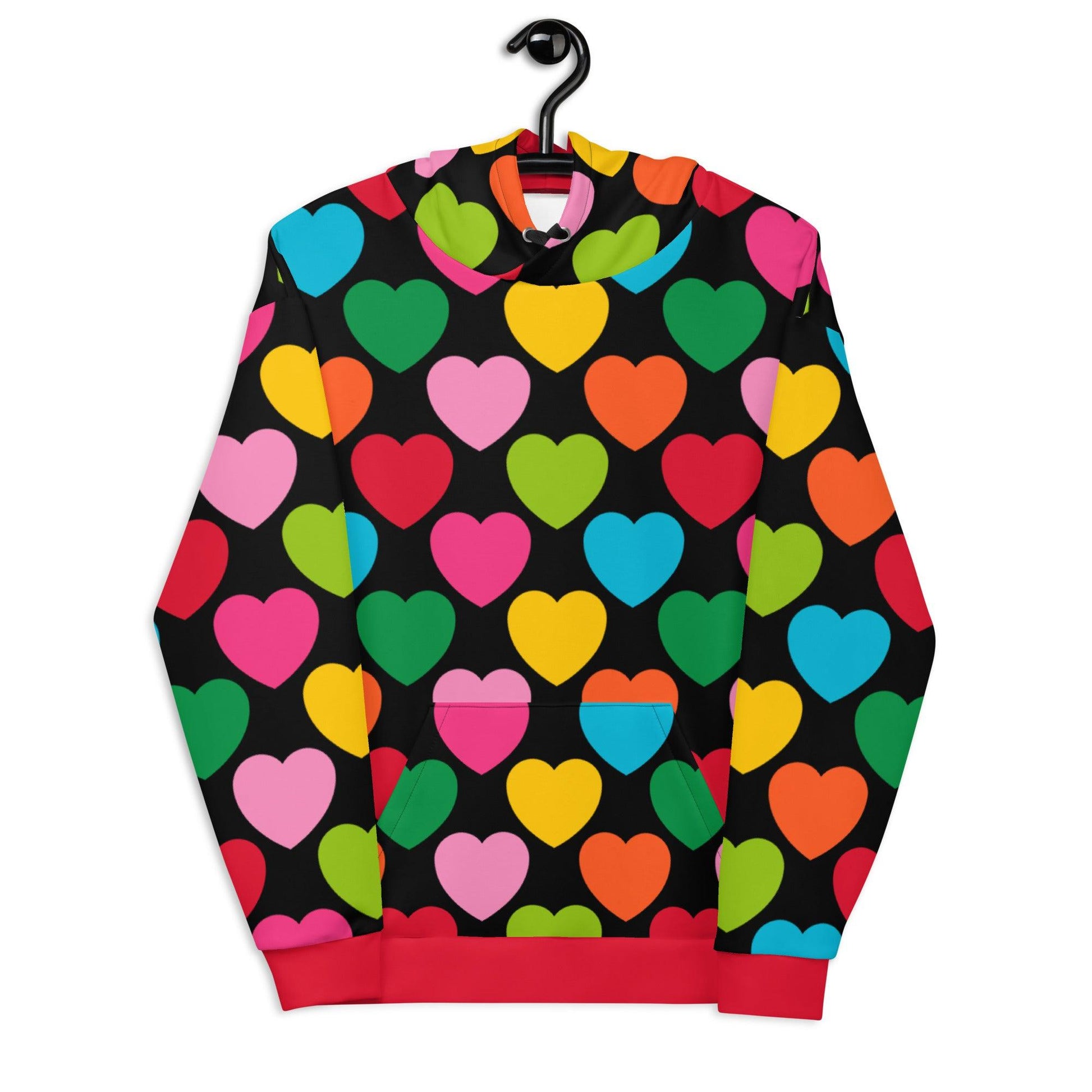 Hoodie - ELLIE LOVE mix black - Bold heart print