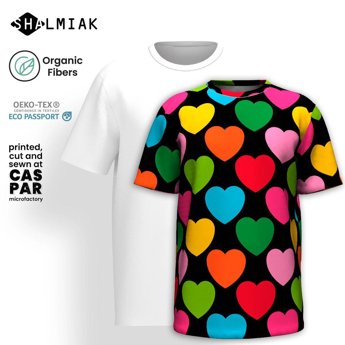 Organic cotton t-shirt - ELLIE LOVE mix black - Bold heart print