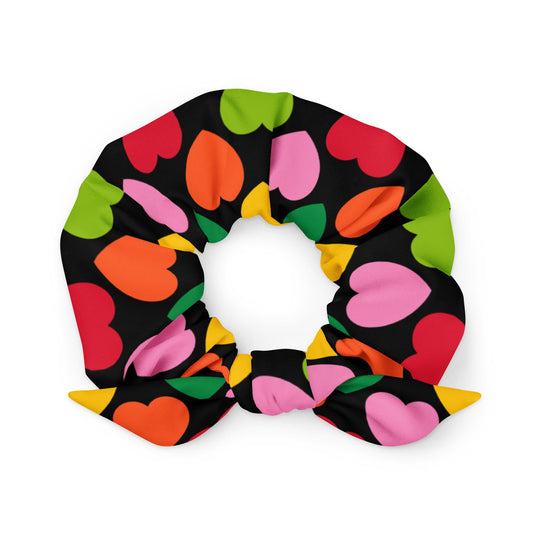 Scrunchie - ELLIE LOVE mix black - Bold heart print Default Title