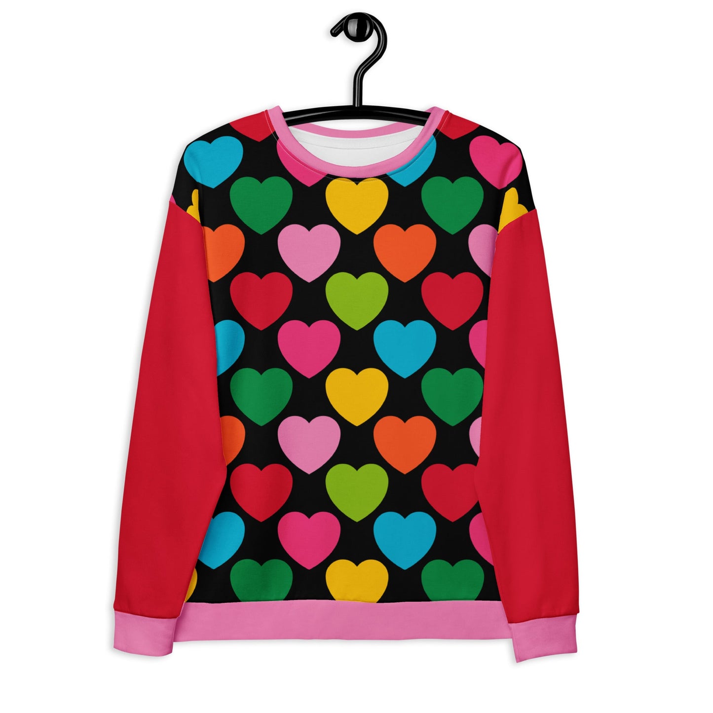 Sweatshirt - ELLIE LOVE mix black - Bold heart print 3XL