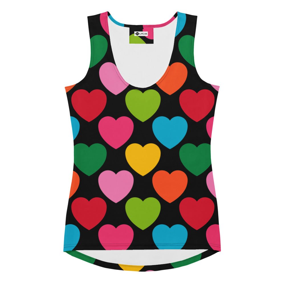 Tank top - ELLIE LOVE mix black - Bold heart print