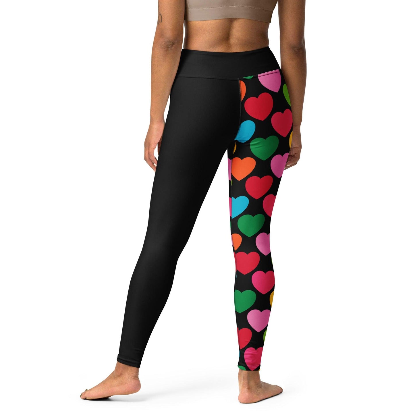 Yoga leggings - ELLIE LOVE mix black - Bold heart print