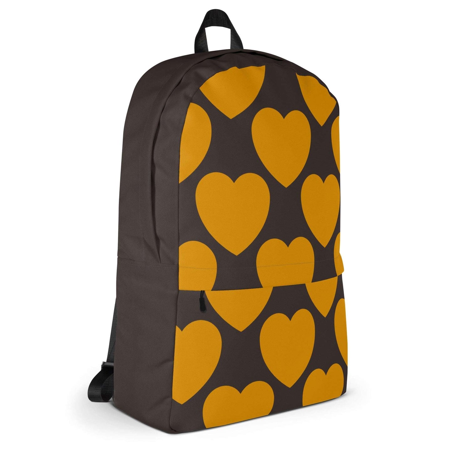 Backpack - ELLIE LOVE orange brown - Bold heart print
