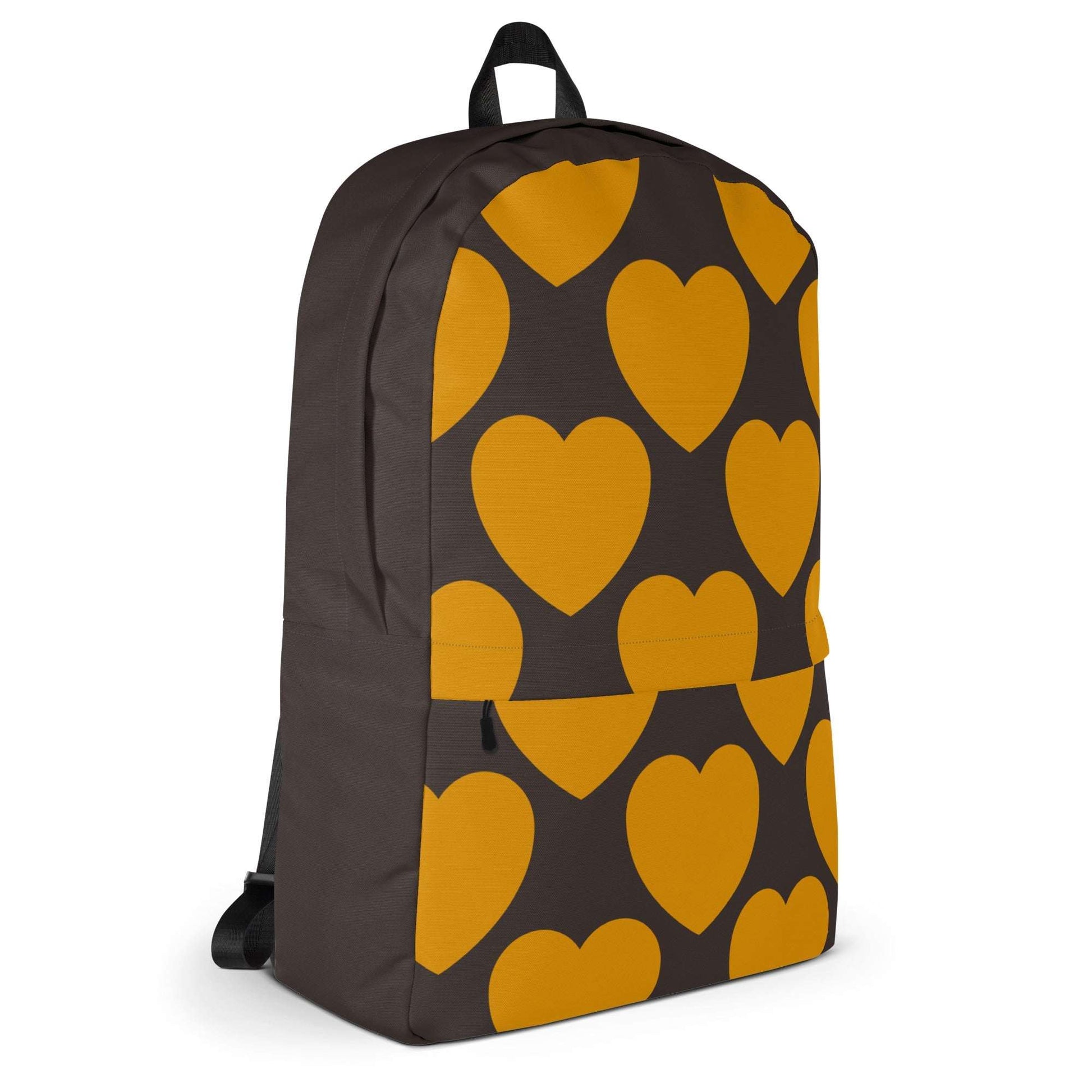 Backpack - ELLIE LOVE orange brown - Bold heart print