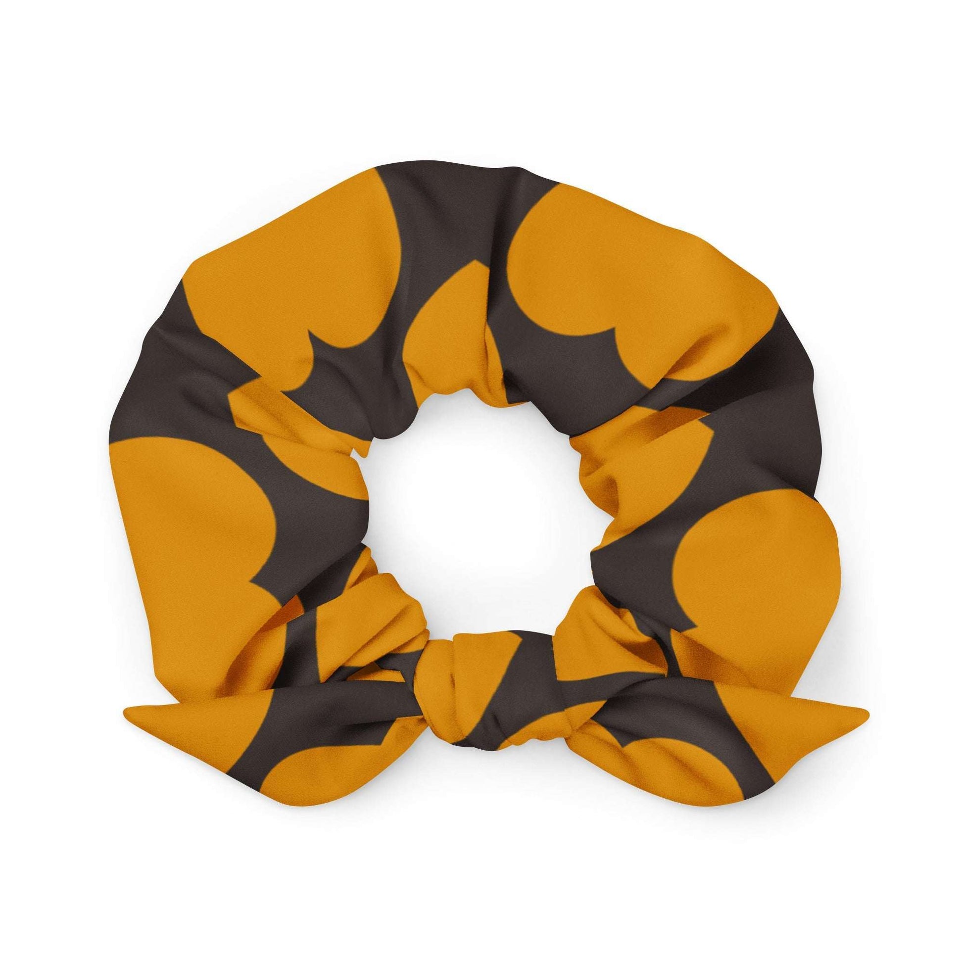 Scrunchie - ELLIE LOVE orange brown - Bold heart print Default Title