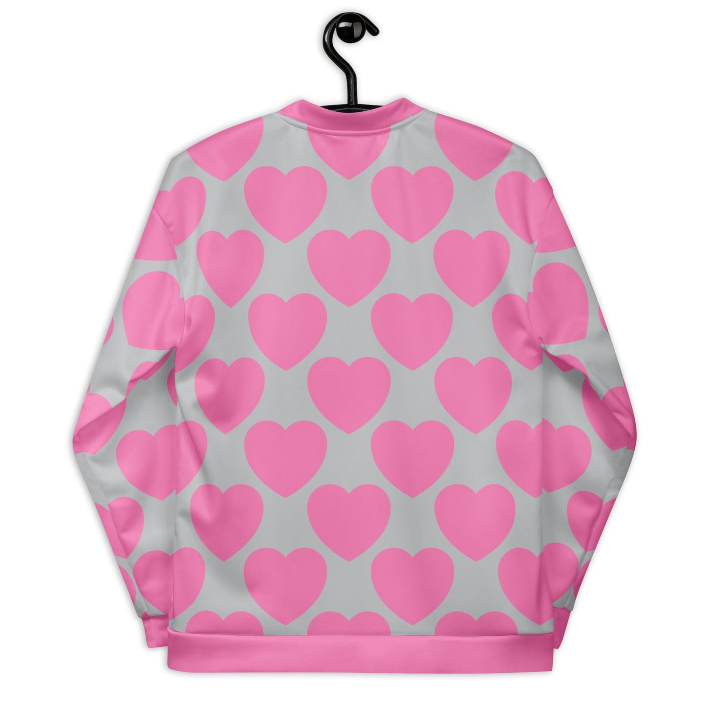 Bomber jacket - ELLIE LOVE pink grey - Bold heart print