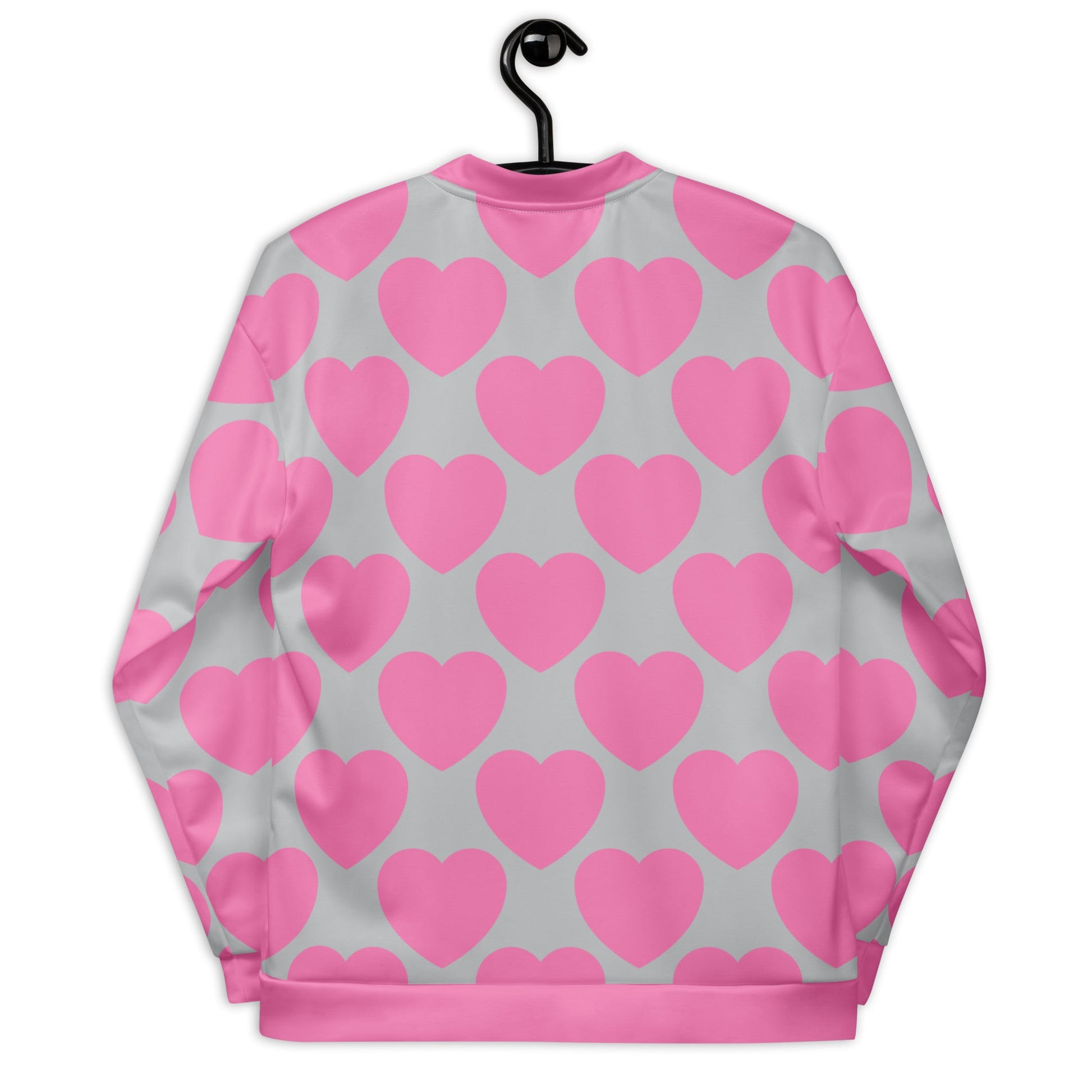 Bomber jacket - ELLIE LOVE pink grey - Bold heart print