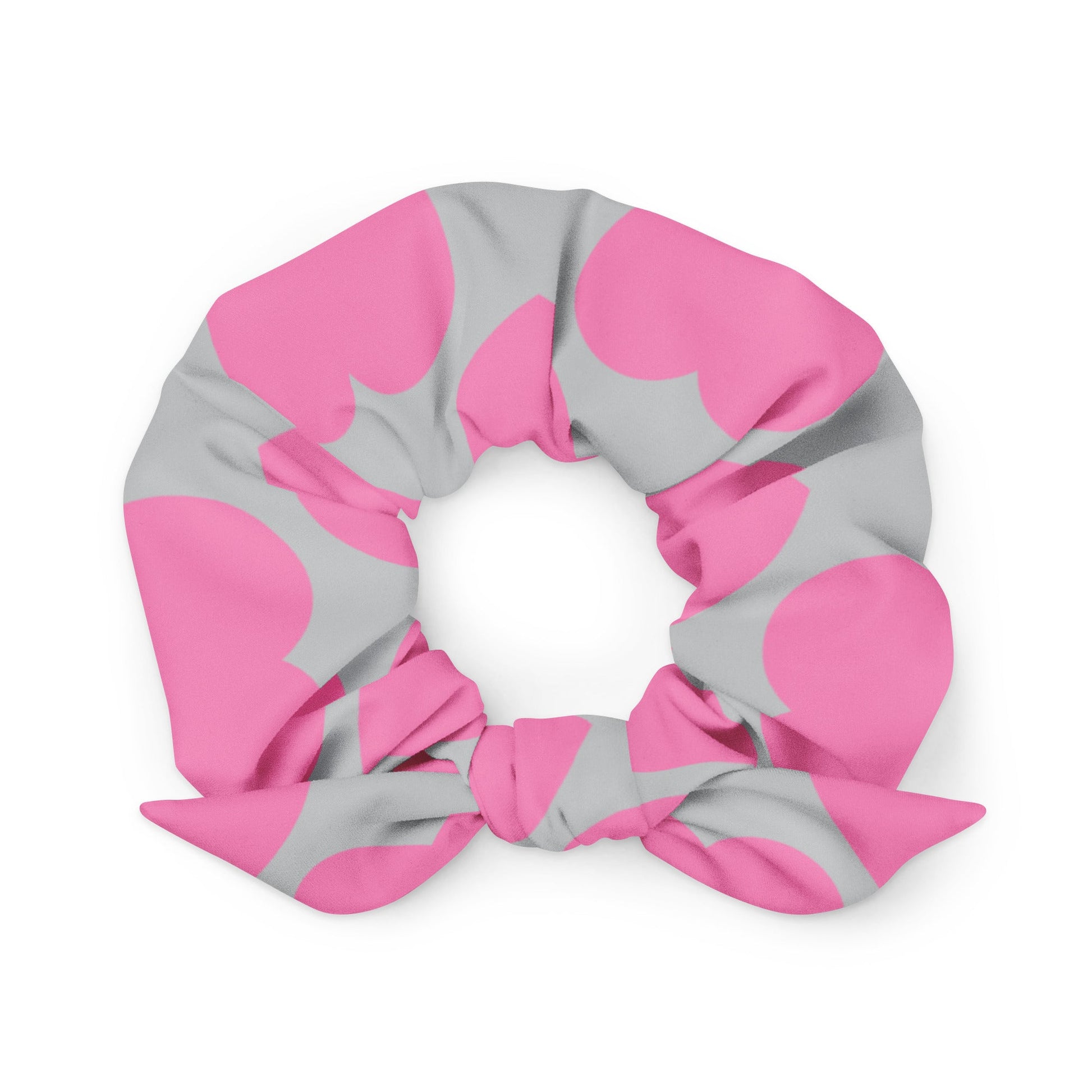 Scrunchie - ELLIE LOVE pink grey - Bold heart print Default Title