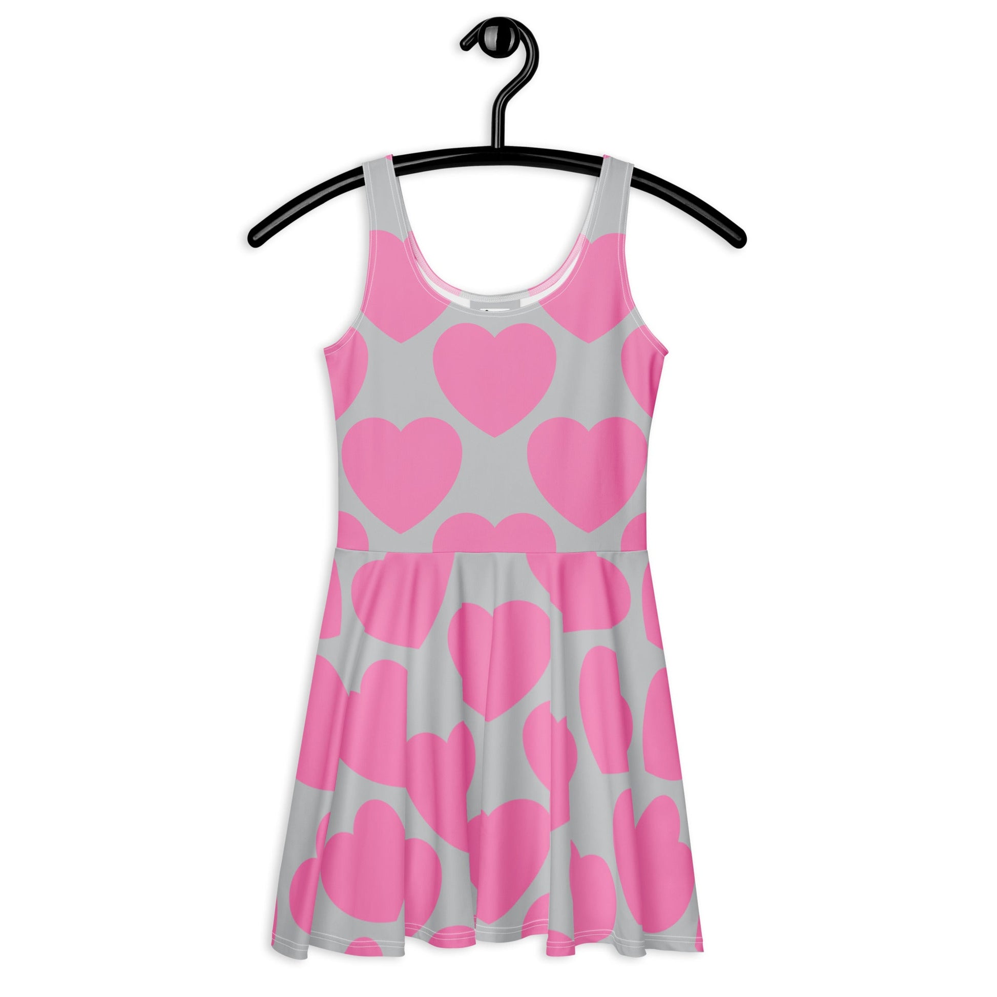 Skater Dress - ELLIE LOVE pink grey - Bold Heart Print