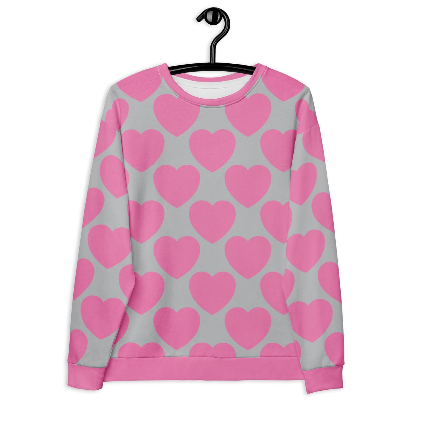 Sweatshirt - ELLIE LOVE pink grey - Bold heart print 6XL