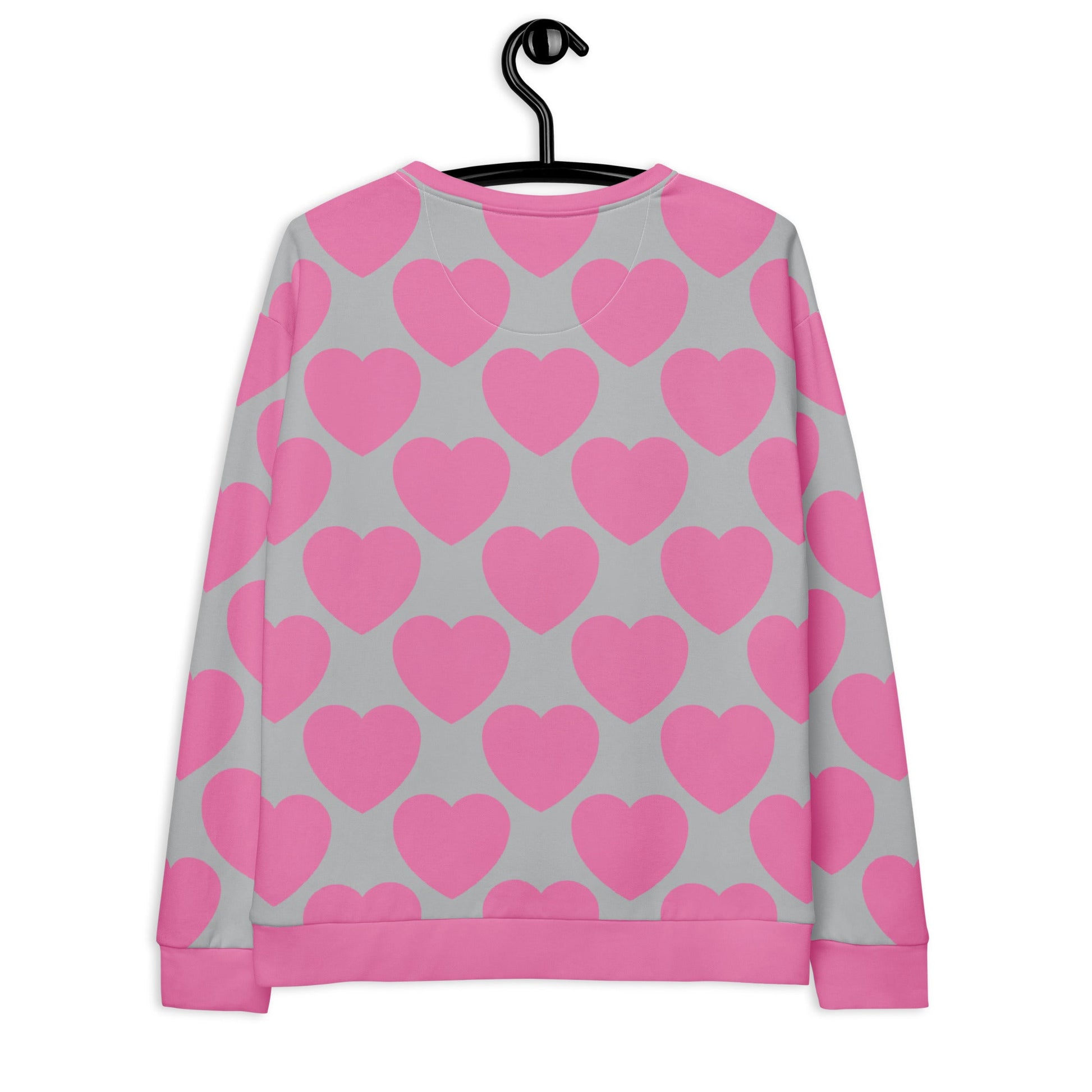 Sweatshirt - ELLIE LOVE pink grey - Bold heart print