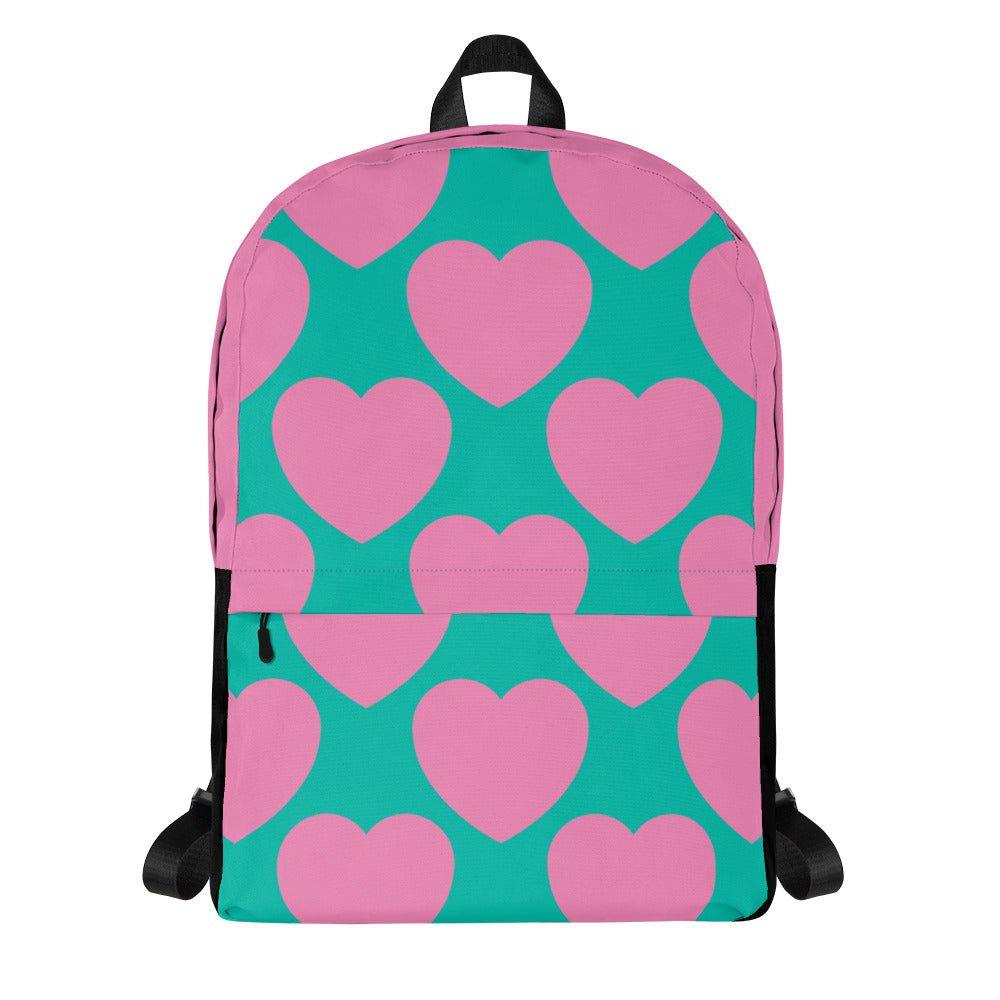 Backpack - ELLIE LOVE pink mint - Bold heart print Default Title