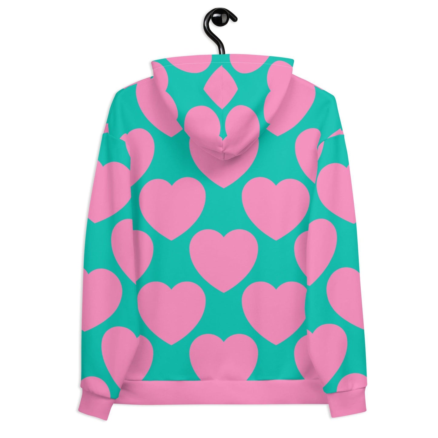 Hoodie - ELLIE LOVE pink mint - Bold heart print
