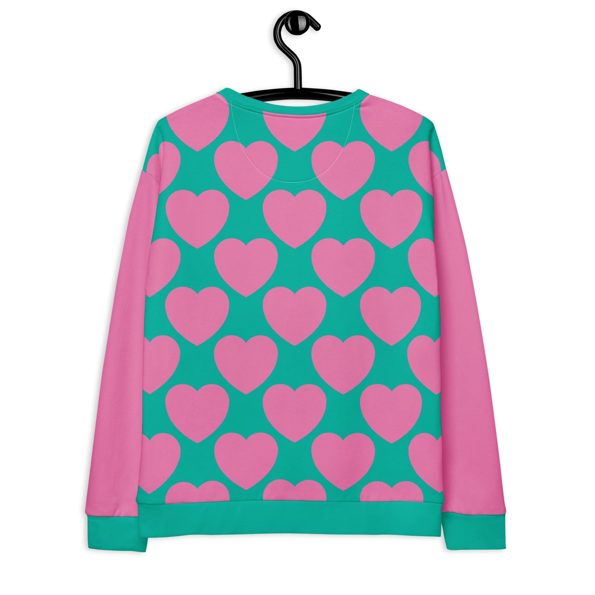 Sweatshirt - ELLIE LOVE pink mint - Bold heart print