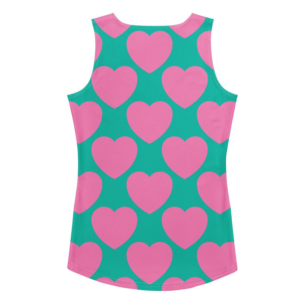 Tank top - ELLIE LOVE pink mint - Bold heart print XL