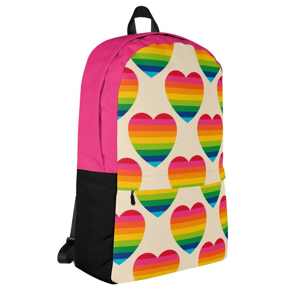 Backpack - ELLIE LOVE rainbow - Bold heart print
