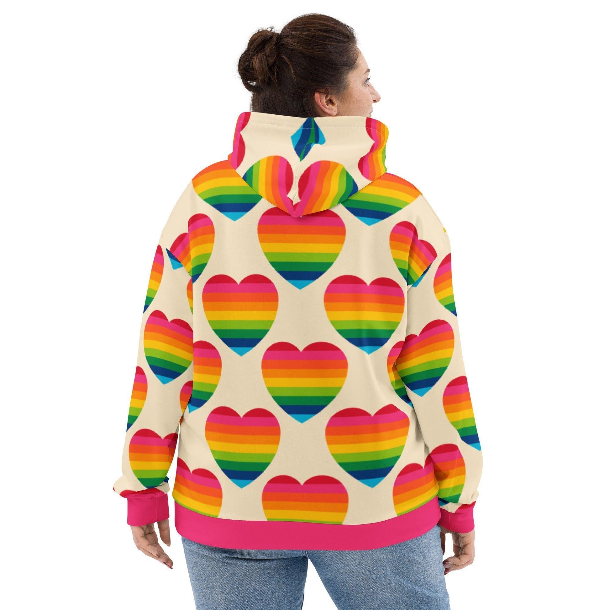 Hoodie - ELLIE LOVE rainbow - Bold heart print