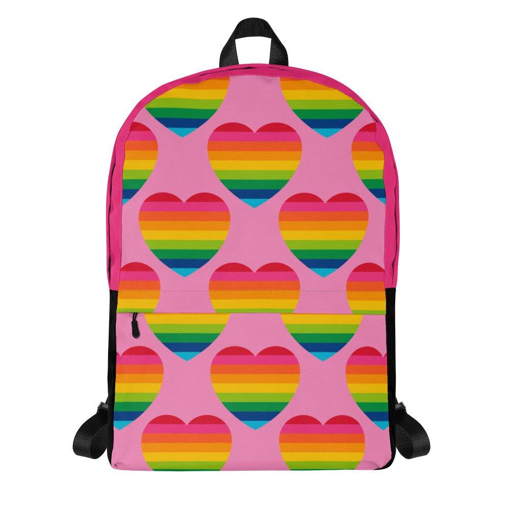 Backpack - ELLIE LOVE rainbow pink - Bold heart print Default Title