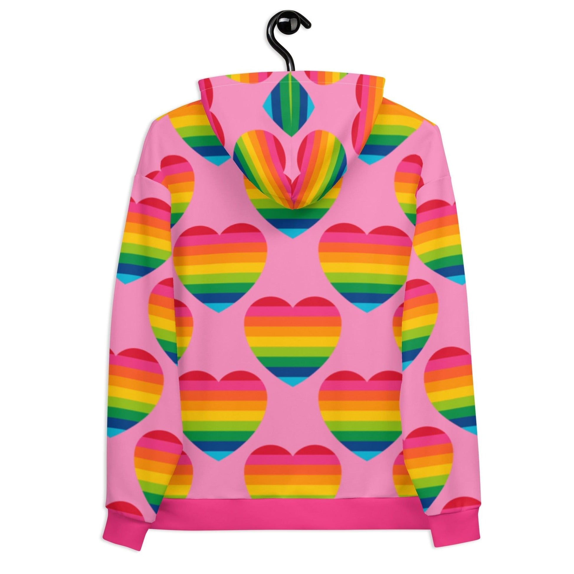 Hoodie - ELLIE LOVE rainbow pink - Bold heart print