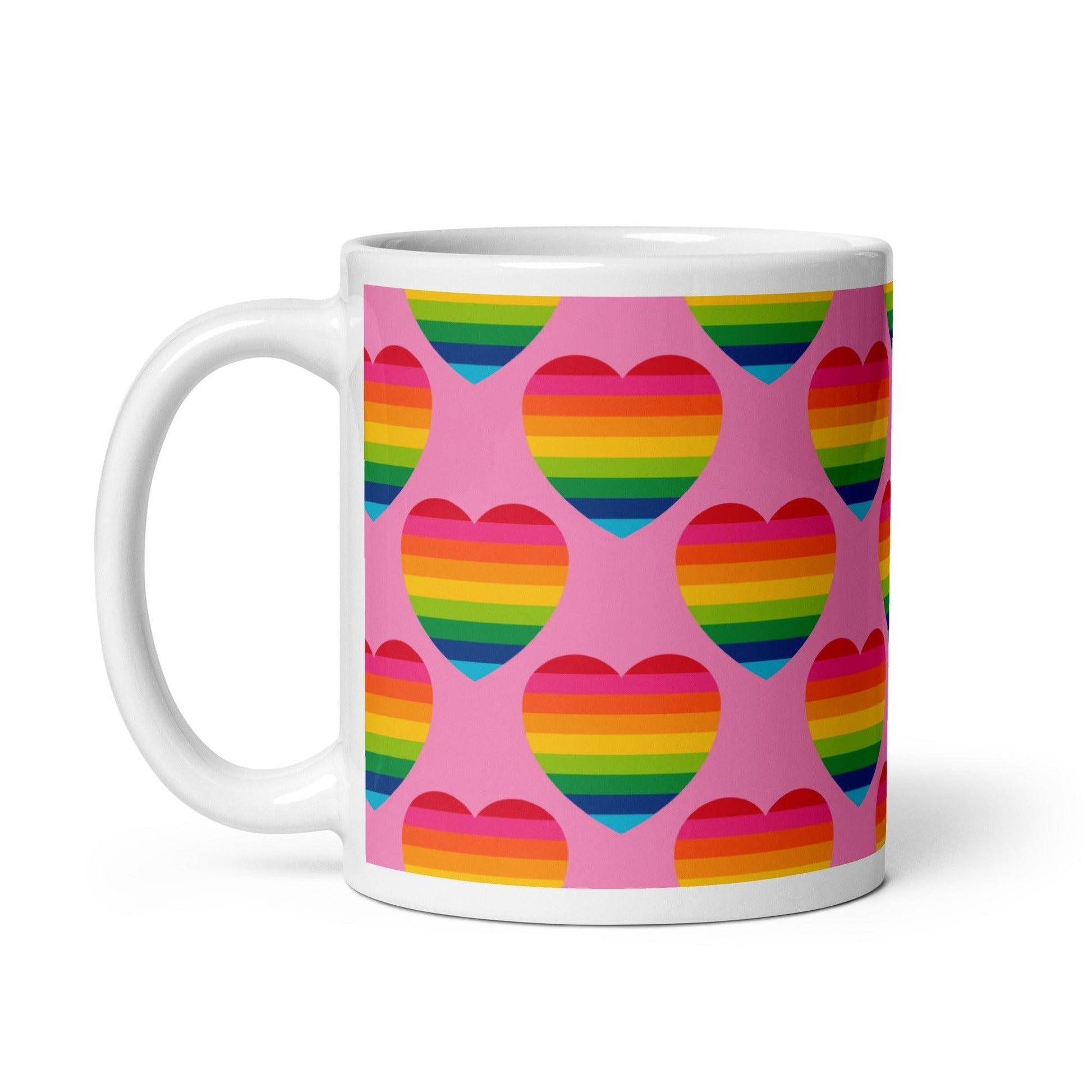 Mug - ELLIE LOVE rainbow pink - Bold heart print