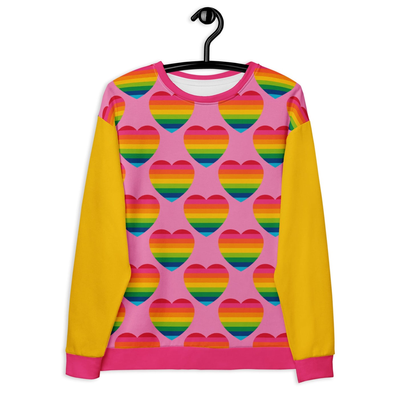 Sweatshirt - ELLIE LOVE rainbow pink - Bold heart print 3XL