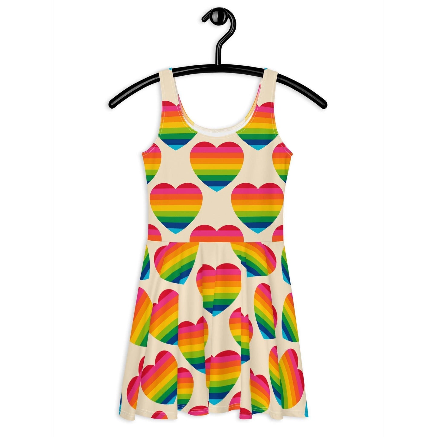 Skater dress - ELLIE LOVE rainbow - Bold heart print 3XL