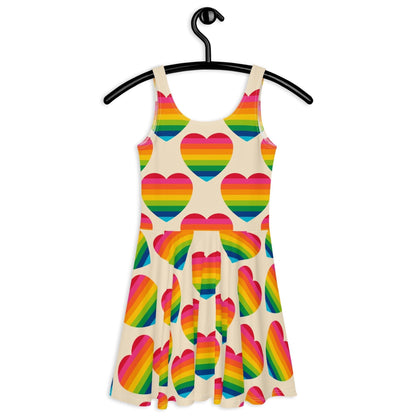Skater dress - ELLIE LOVE rainbow - Bold heart print